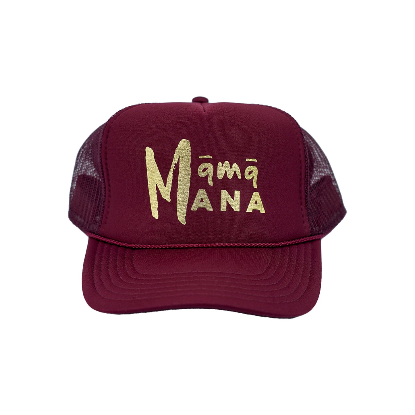 Māmā Mana Gold Foil Trucker Hat - Maroon