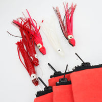 Red Shark Water Resistant Canvas Pouch with Squid Lure Zipper