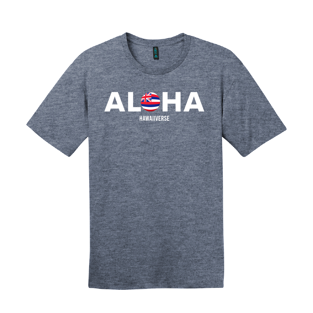 Aloha Combed Cotton T-Shirt - Heather Blue