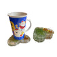 Real Orchid Wildflowers Handmade Resin Heart Coaster Set
