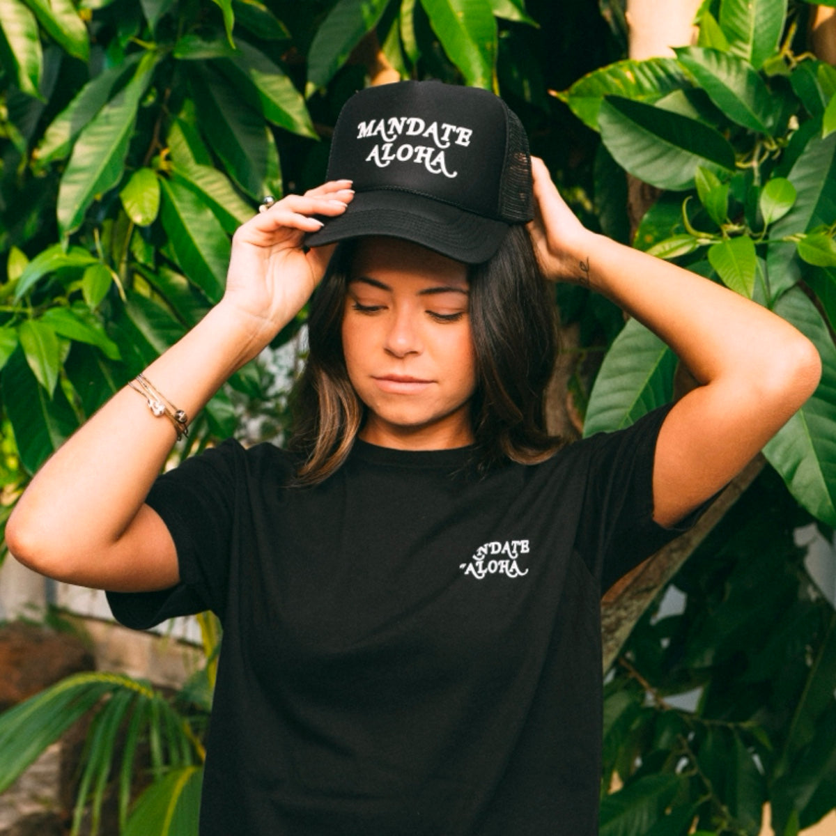 Mandate Aloha Black Trucker Hat