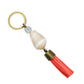 Handmade Hawaiian Cone Shell Bronze Keychain - Salmon Tassel