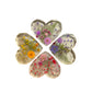 Real Spring Wildflowers Handmade Resin Heart Coaster Set