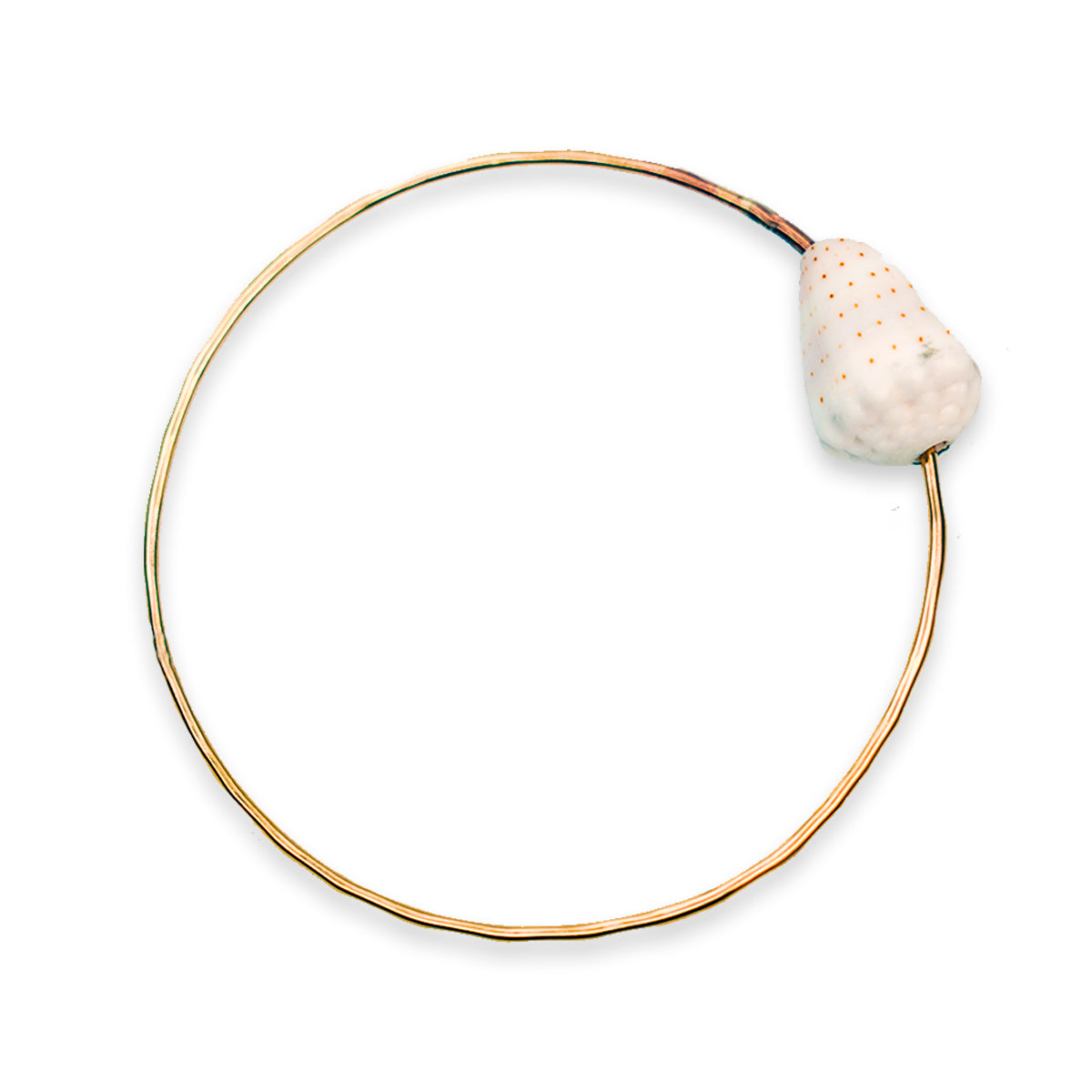 Abbreviated Cone Shell Handmade Gold Bangle