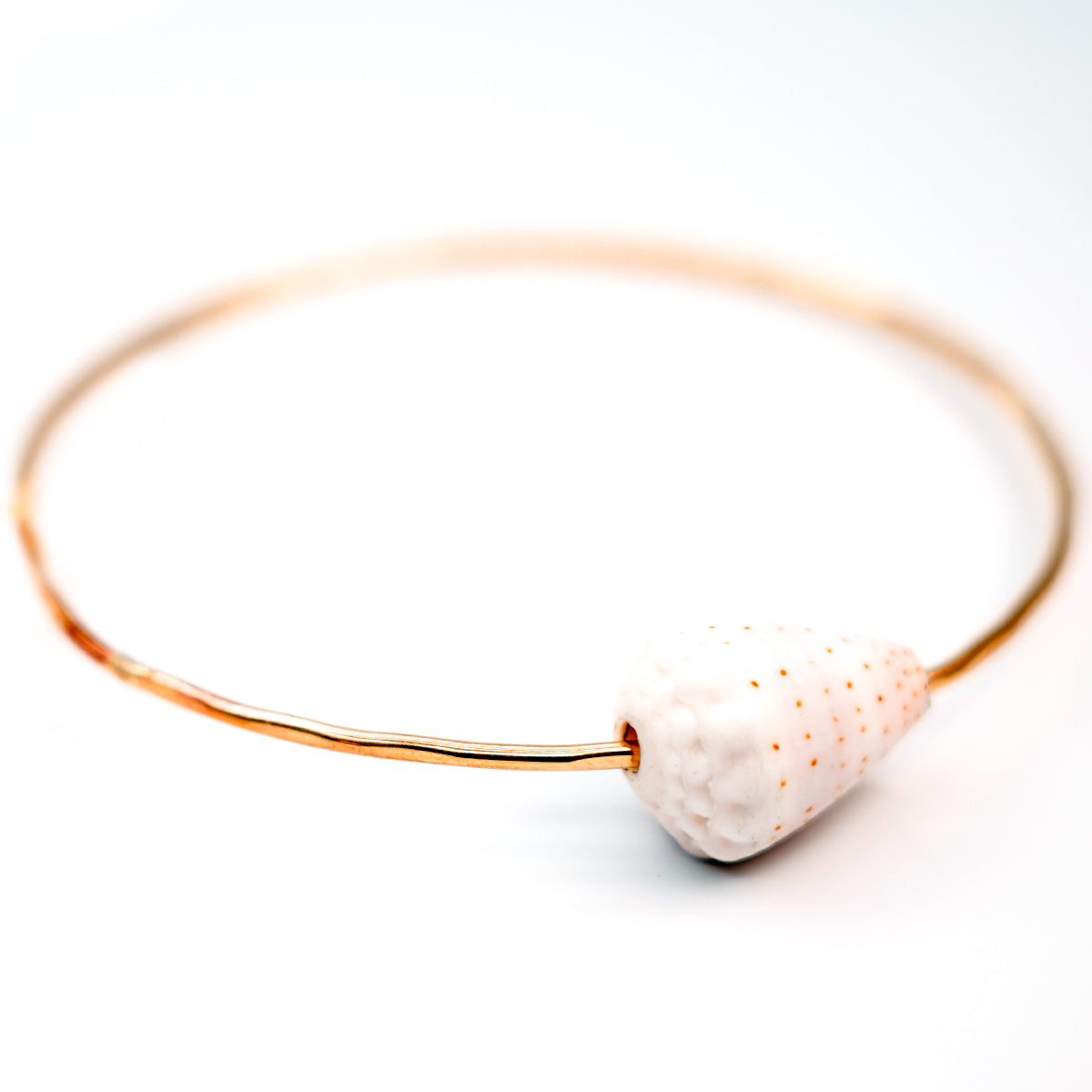 Abbreviated Cone Shell Handmade Gold Bangle