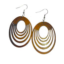 Koa Wood Oval Earrings