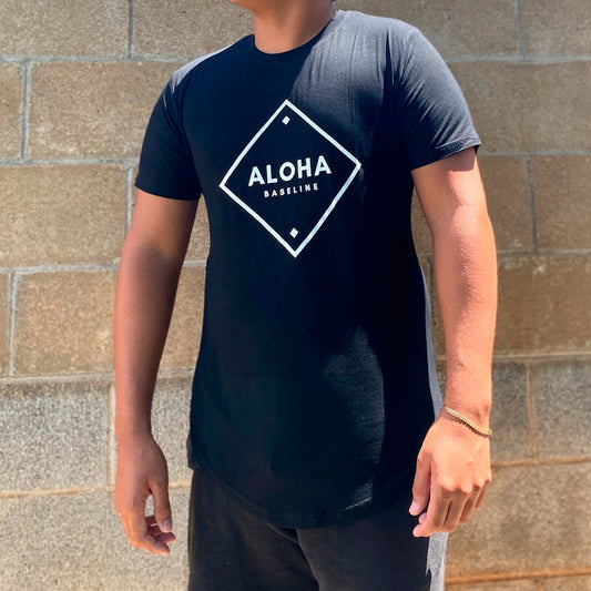 Aloha Baseline Diamond Soft & Stretchy Breathable Black T-Shirt