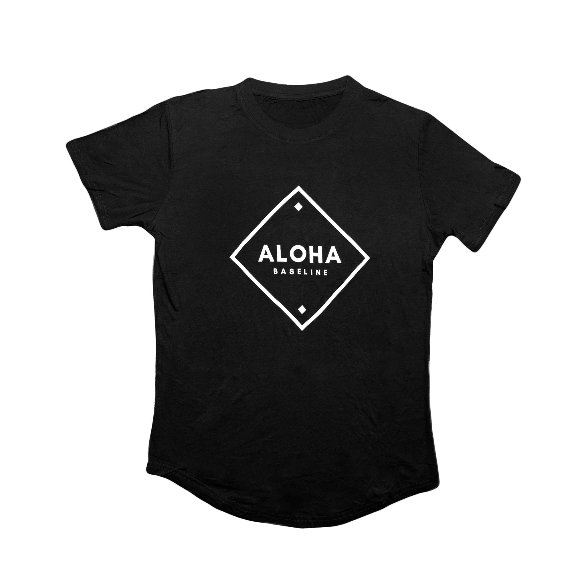 Aloha Baseline Diamond Soft & Stretchy Breathable Black T-Shirt