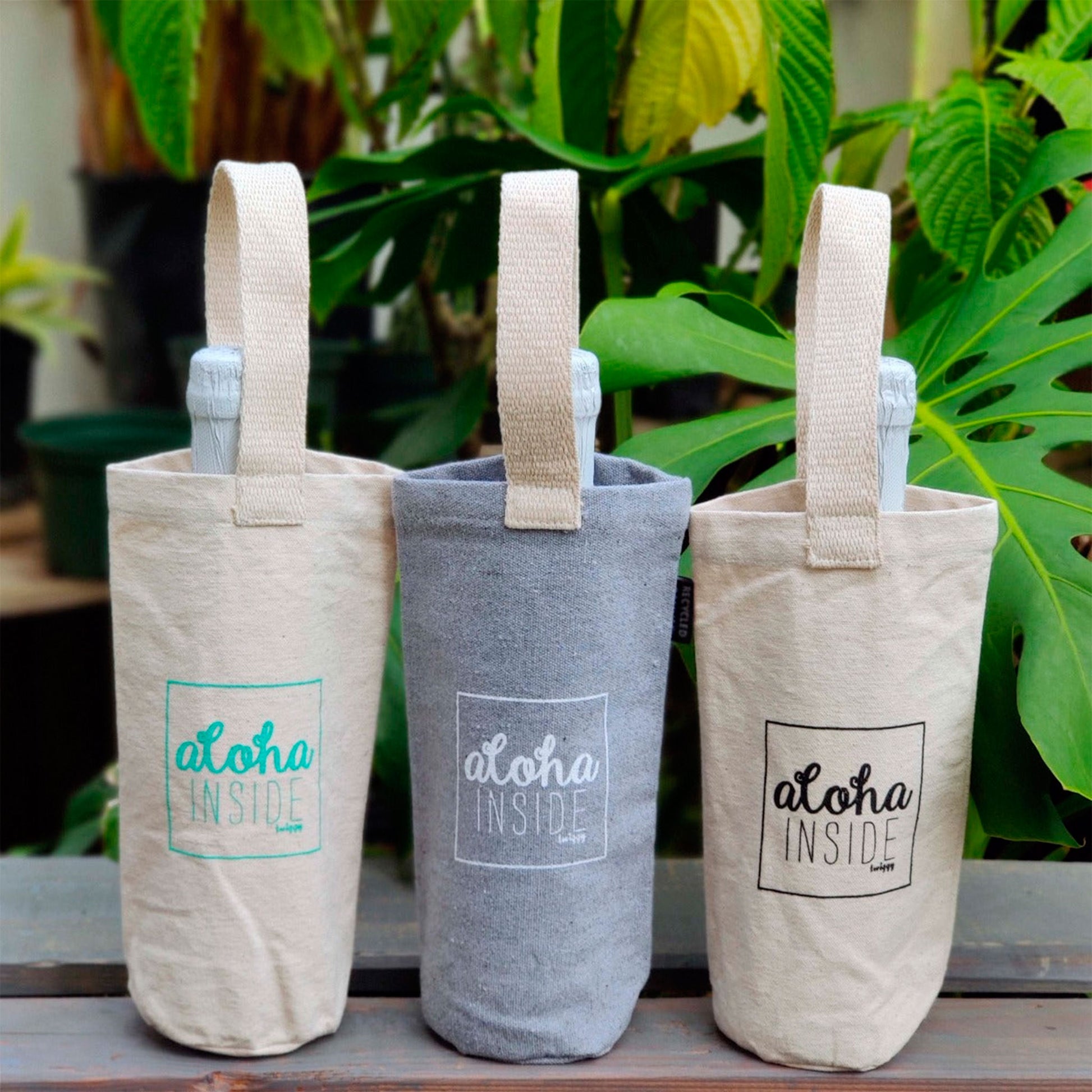 Aloha Inside - Canvas Wine Tote