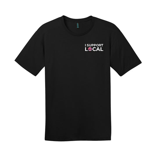 I SUPPORT LOCAL Combed  Cotton T-Shirt - Black