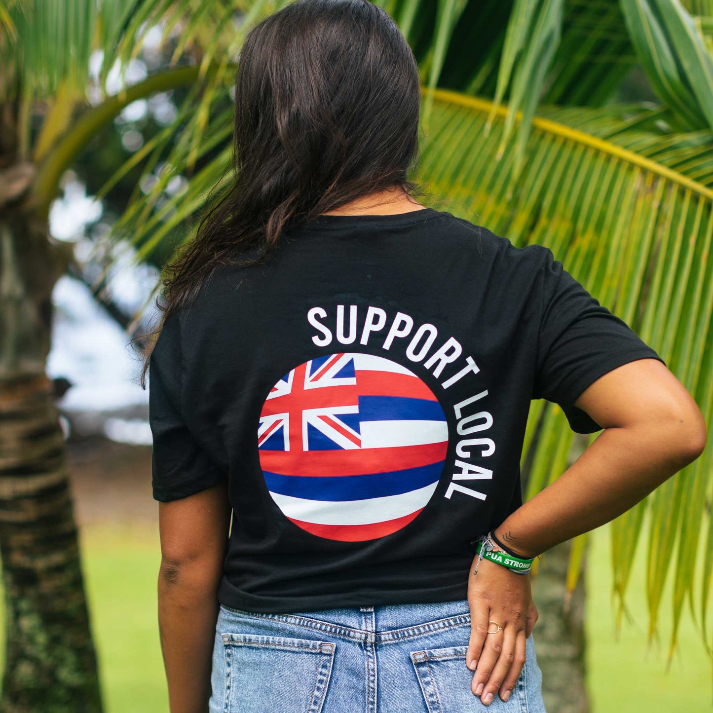Support Local Combed Cotton Women's T-Shirt - Black