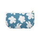 Handmade Cotton Canvas Forest Pink Hibiscus Flat-bottom Pouch