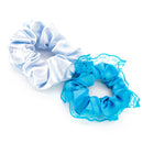 Handsewn Lace Scrunchie Set - Blue & Blue