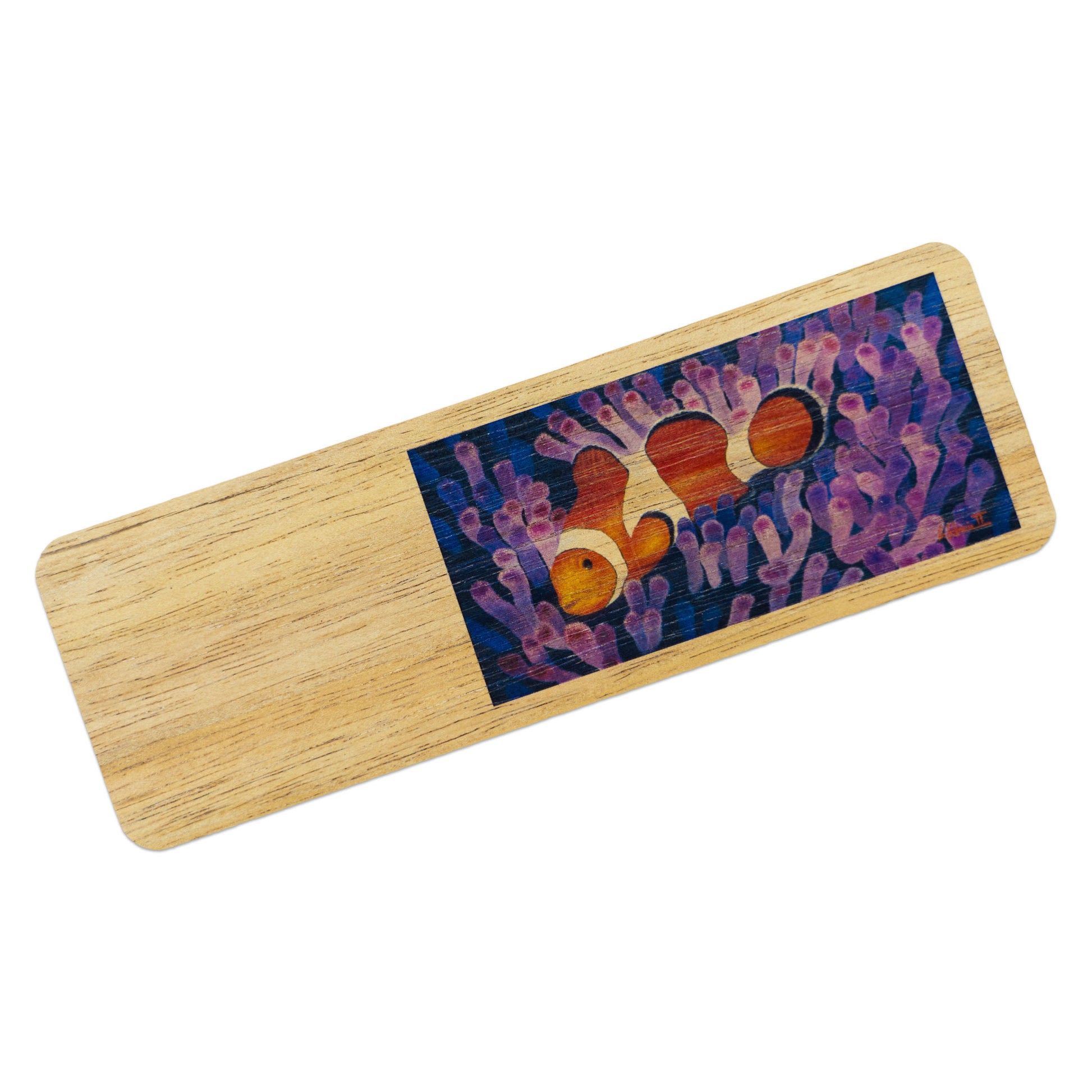 Koa Wood Bookmark - Clownfish - Made in Hawaiʻi