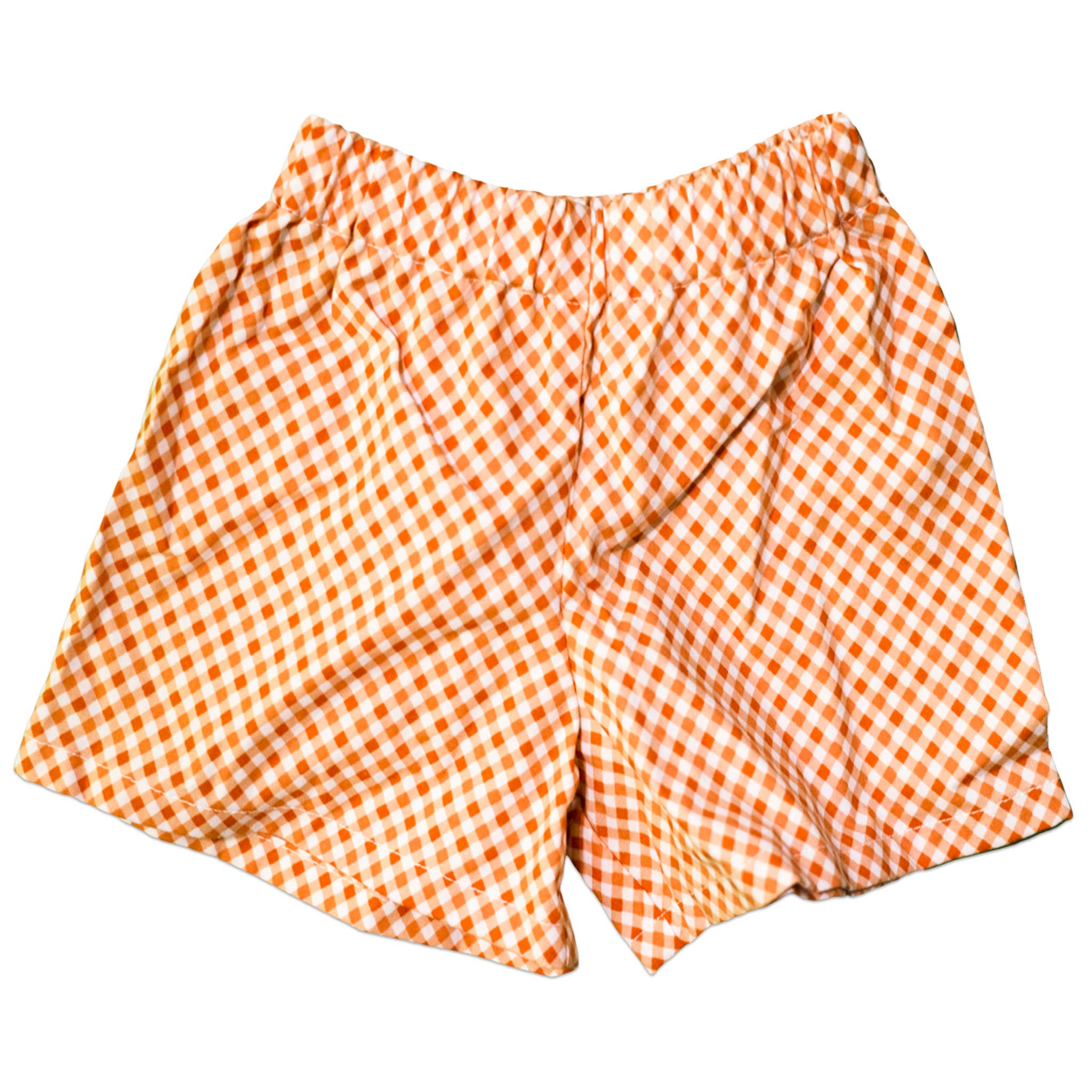 Handmade Carrie Crop Top with Orange Gingham Shorts Outfit - Toddler