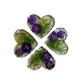 Real Purple Wildflower Handmade Resin Heart Coaster Set