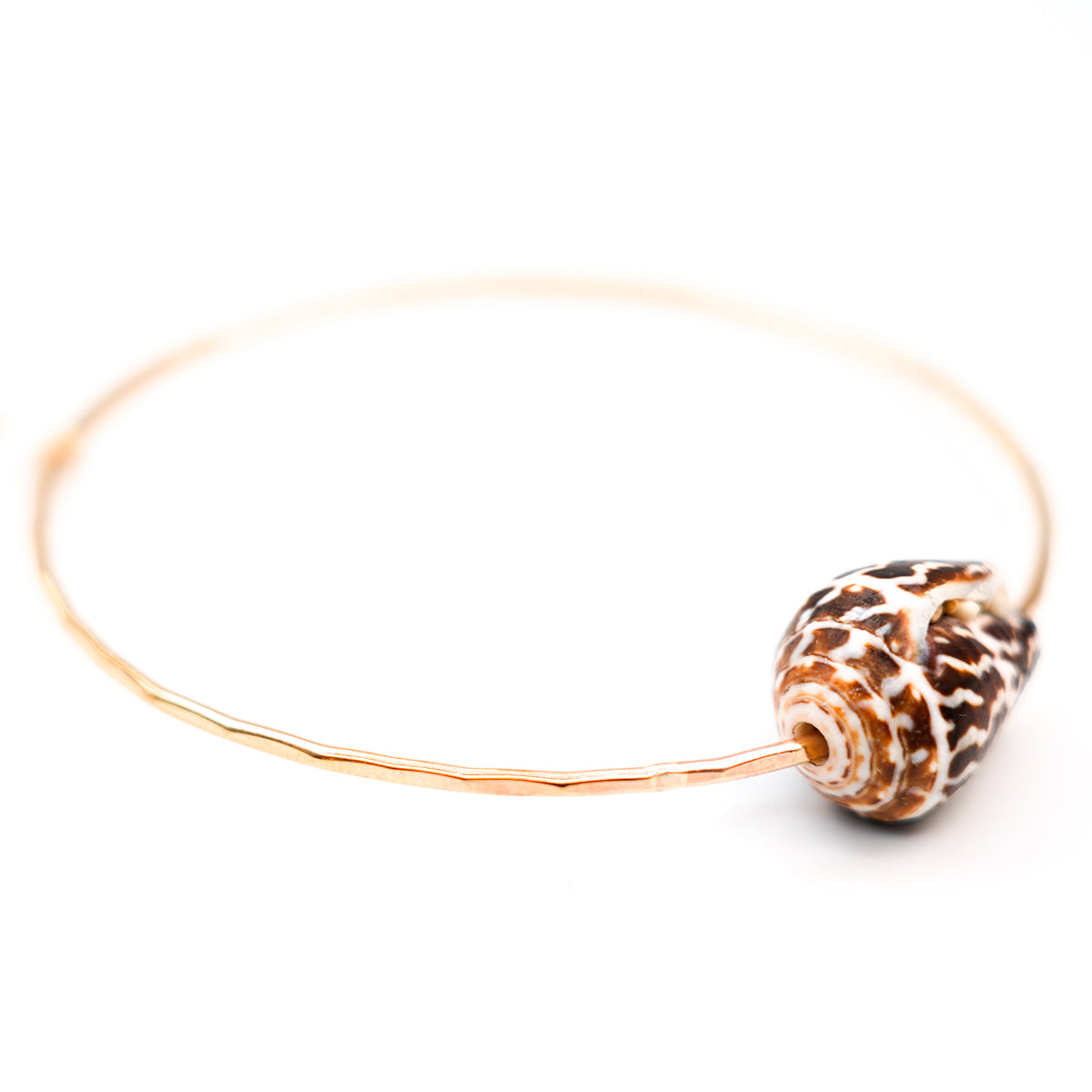 Chaldean Cone Shell Handmade Gold Bangle