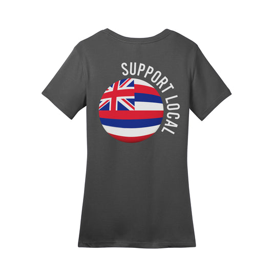 Support Local Combed Ring Spun Cotton Women's T-Shirt - Charcoal