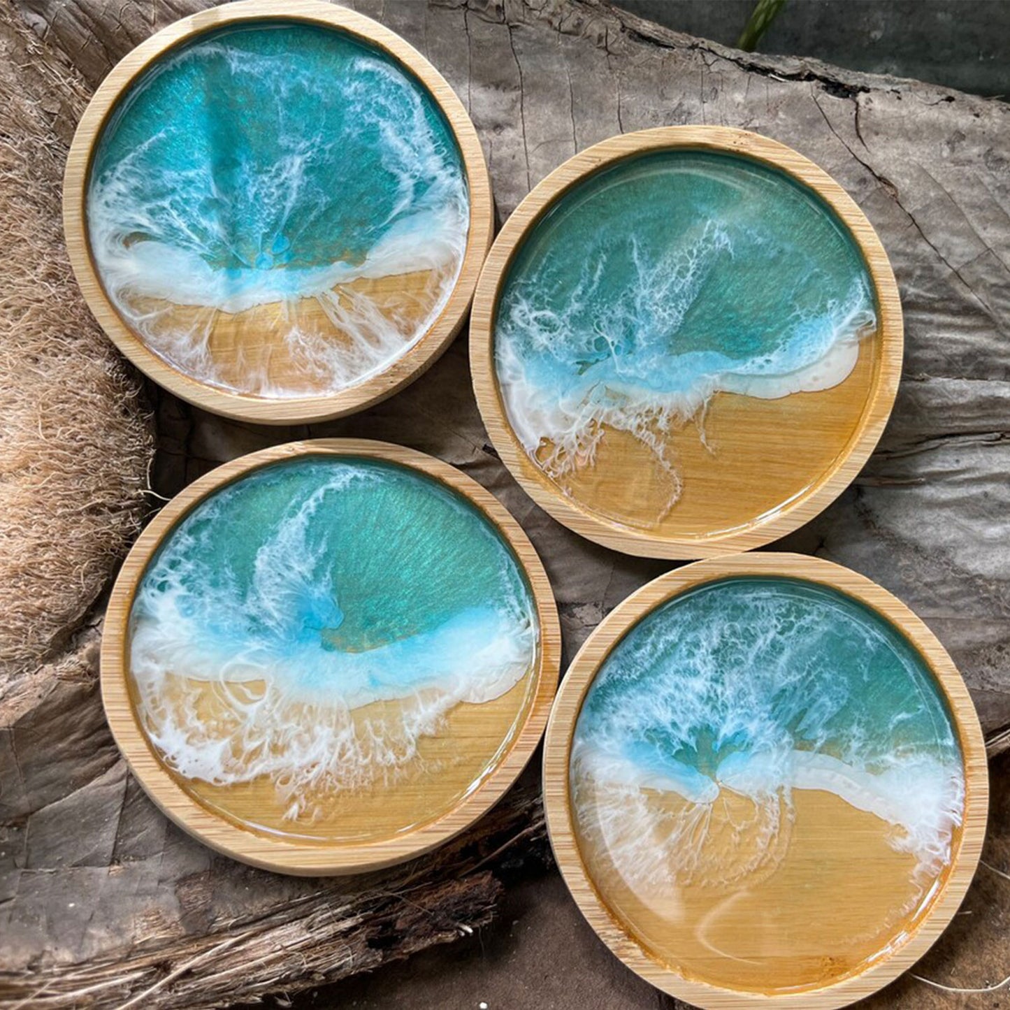 Ocean Resin Handmade Coaster Set