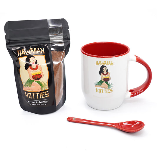 Locally Grown Hawaiian Chili Pepper & Cacao Coffee Enhancer Mug Gift Set
