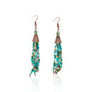Copper Dangle Earrings with Blue Larimar & Czech Glass Beads