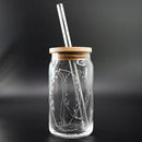 Hand Etched 16 oz Glass Tumbler with Lid & Straw - Cowrie Shell