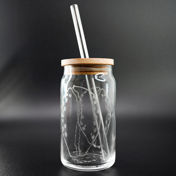16oz Glass Tumbler with Straw. You are one of this World 