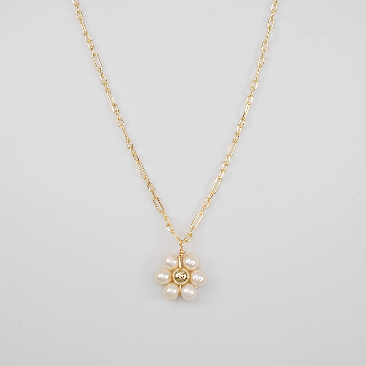 Freshwater Pearl Flower 14k Gold Filled 16" Necklace