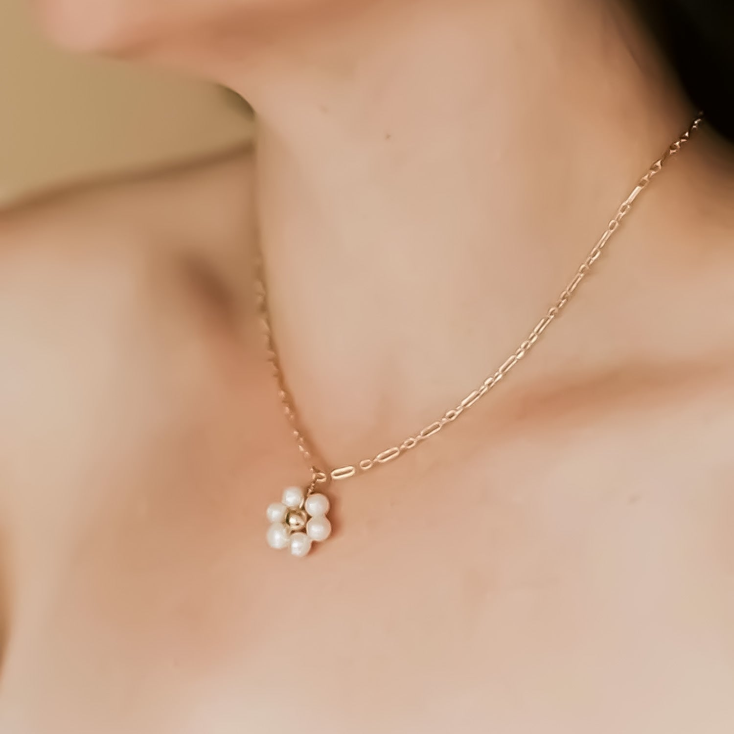 Freshwater Pearl Flower 14k Gold Filled 16" Necklace