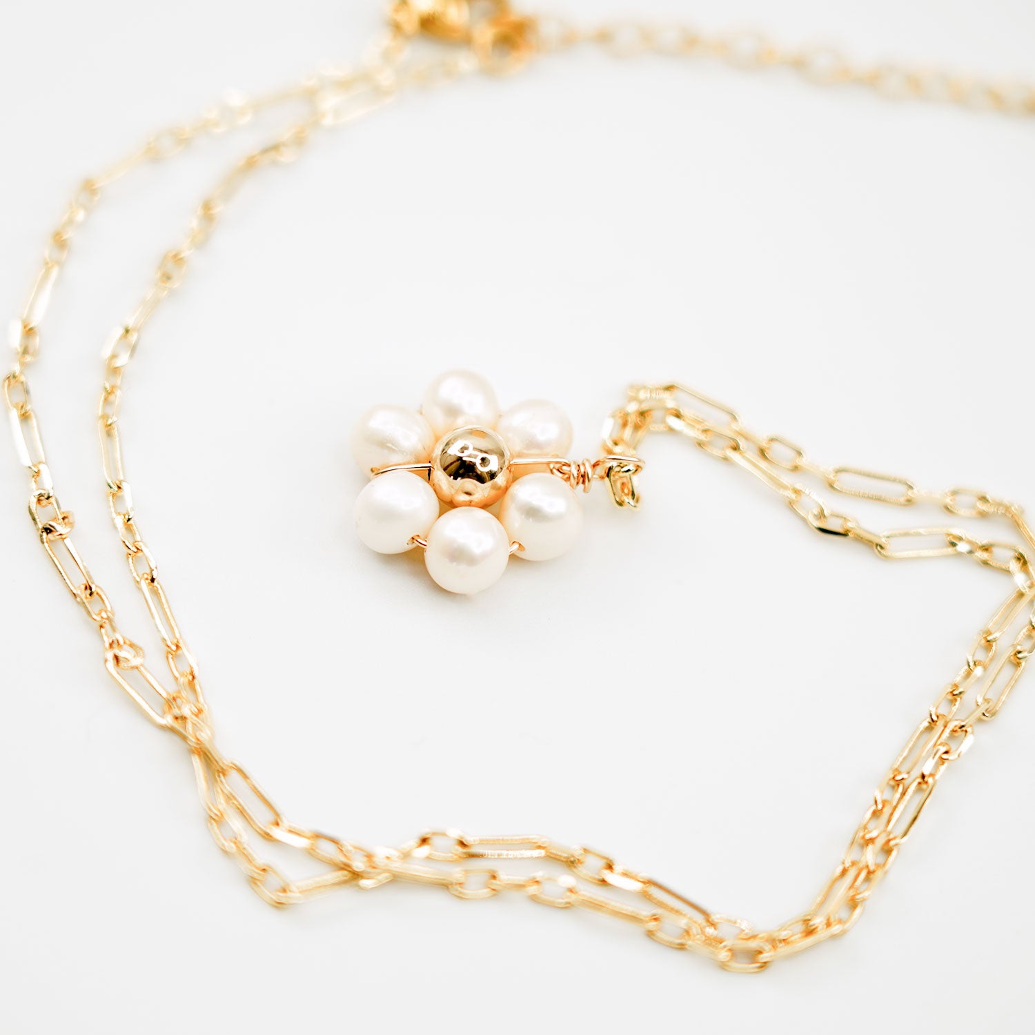 Freshwater Pearl Flower 14k Gold Filled 16" Necklace