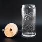 Hand Etched 20 oz Glass Tumbler with Lid & Straw - Drupe Shells