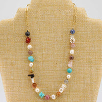 Eclectic Pearl, Gemstone, Glass 14k Gold Filled 16" Necklace