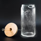 Hand Etched 20 oz Glass Tumbler with Lid & Straw - Flea Cone Shell