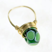 Green Dot Wire Ring