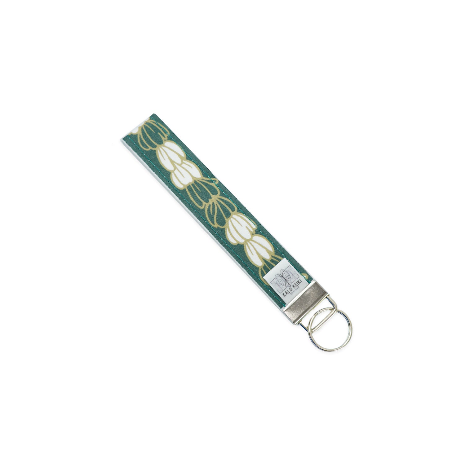 Heavy Duty Handstitched 6" Green Pīkake Print Keychain