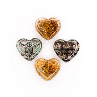 Green & Gold Polished Hearts Handmade Resin Fridge Magnets