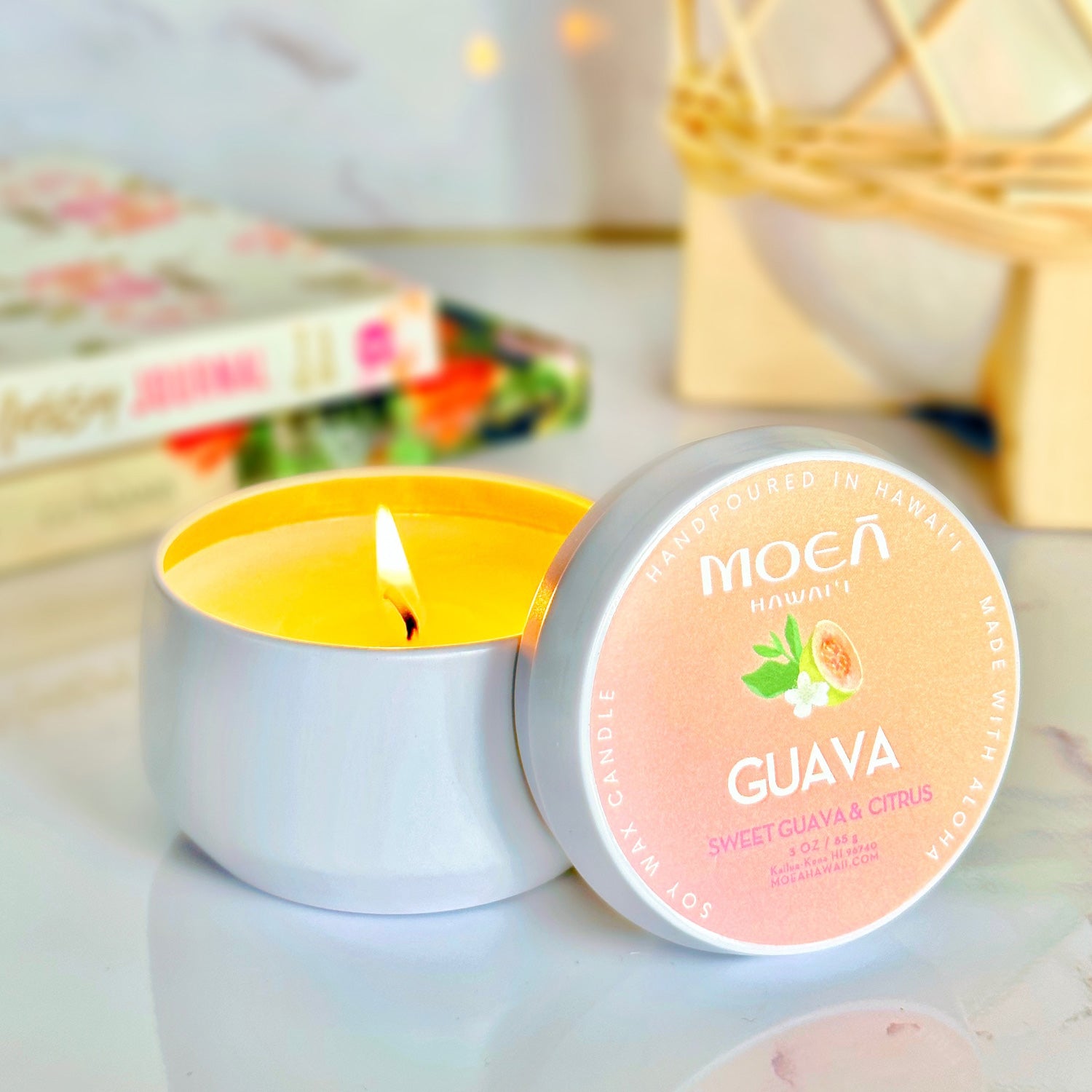 Handpoured Soy Wax Candle - Sweet Guava + Citrus 4oz