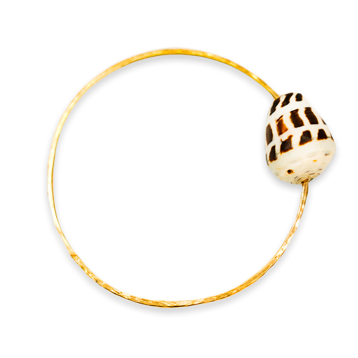 Hebrew Cone Shell Handmade Gold Bangle