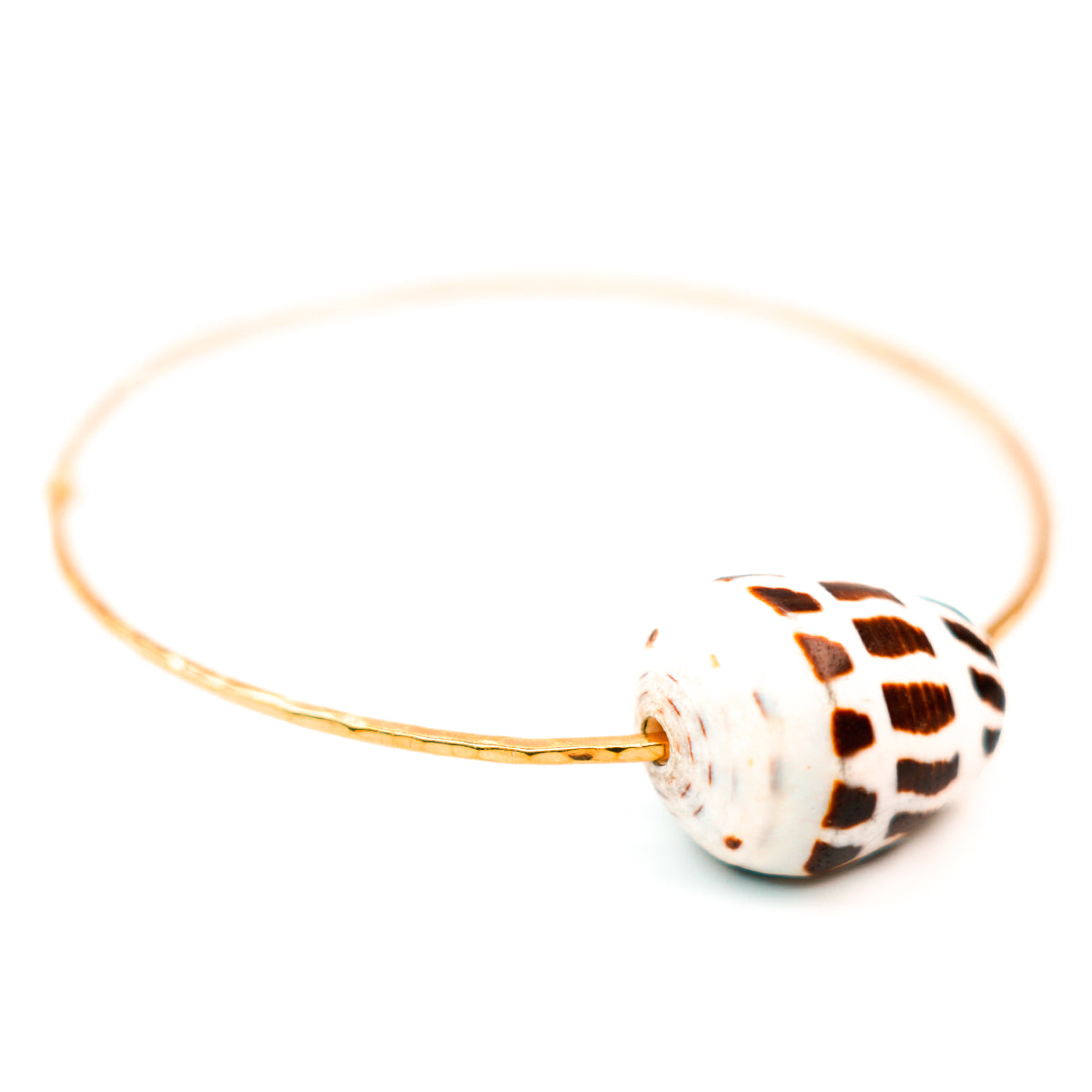 Hebrew Cone Shell Handmade Gold Bangle