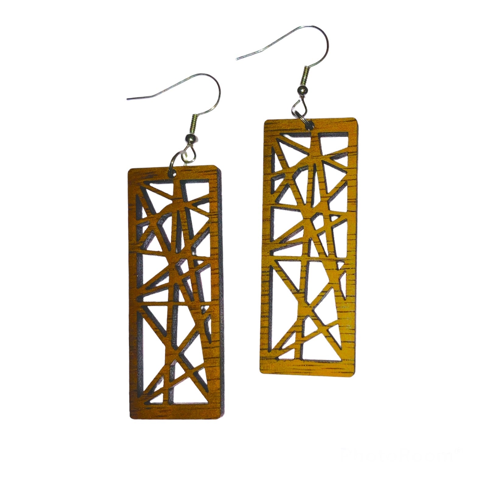 Koa Wood Aniani Kala Stainglass Earrings