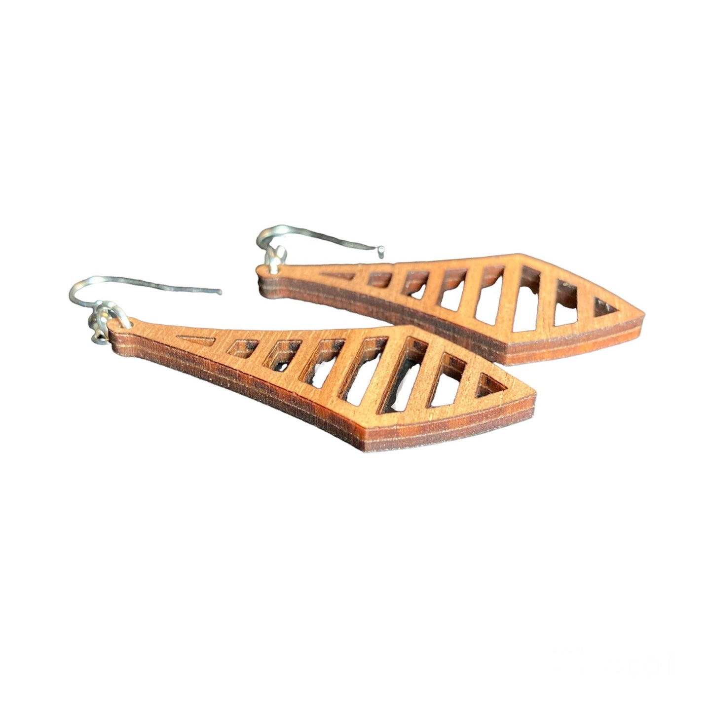 Koa Wood Double Helix Earrings
