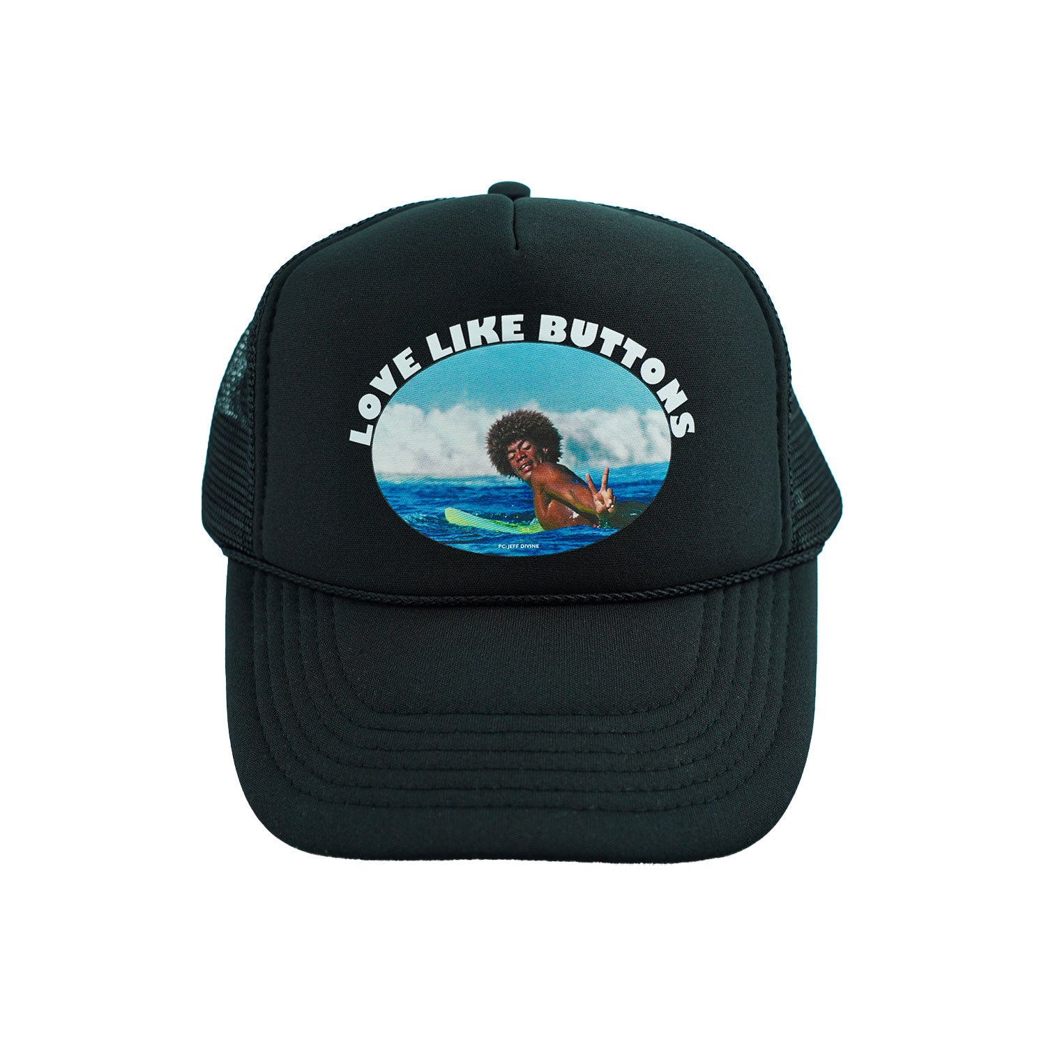 "Love Like Buttons" Black Trucker Hat