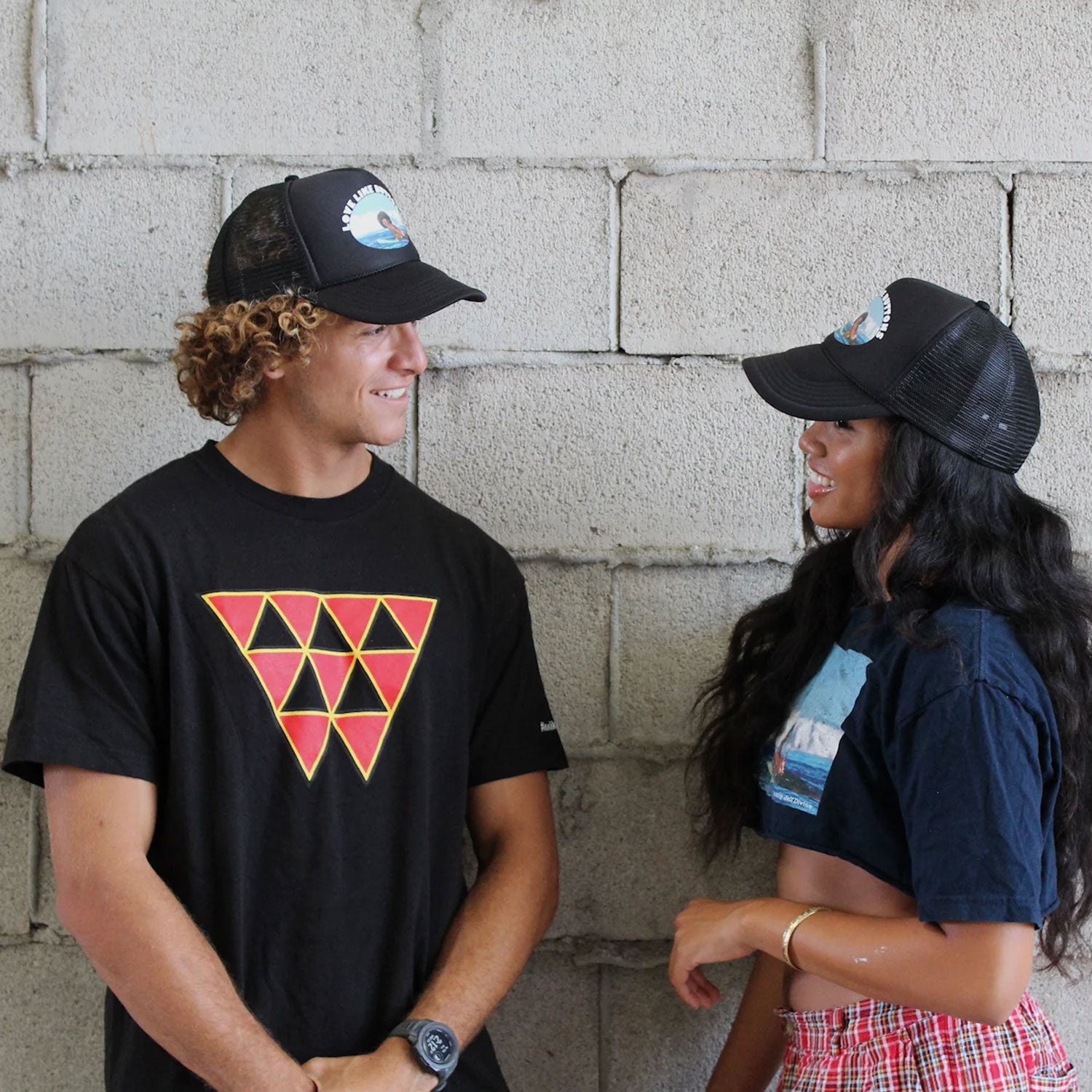 "Love Like Buttons" Black Trucker Hat