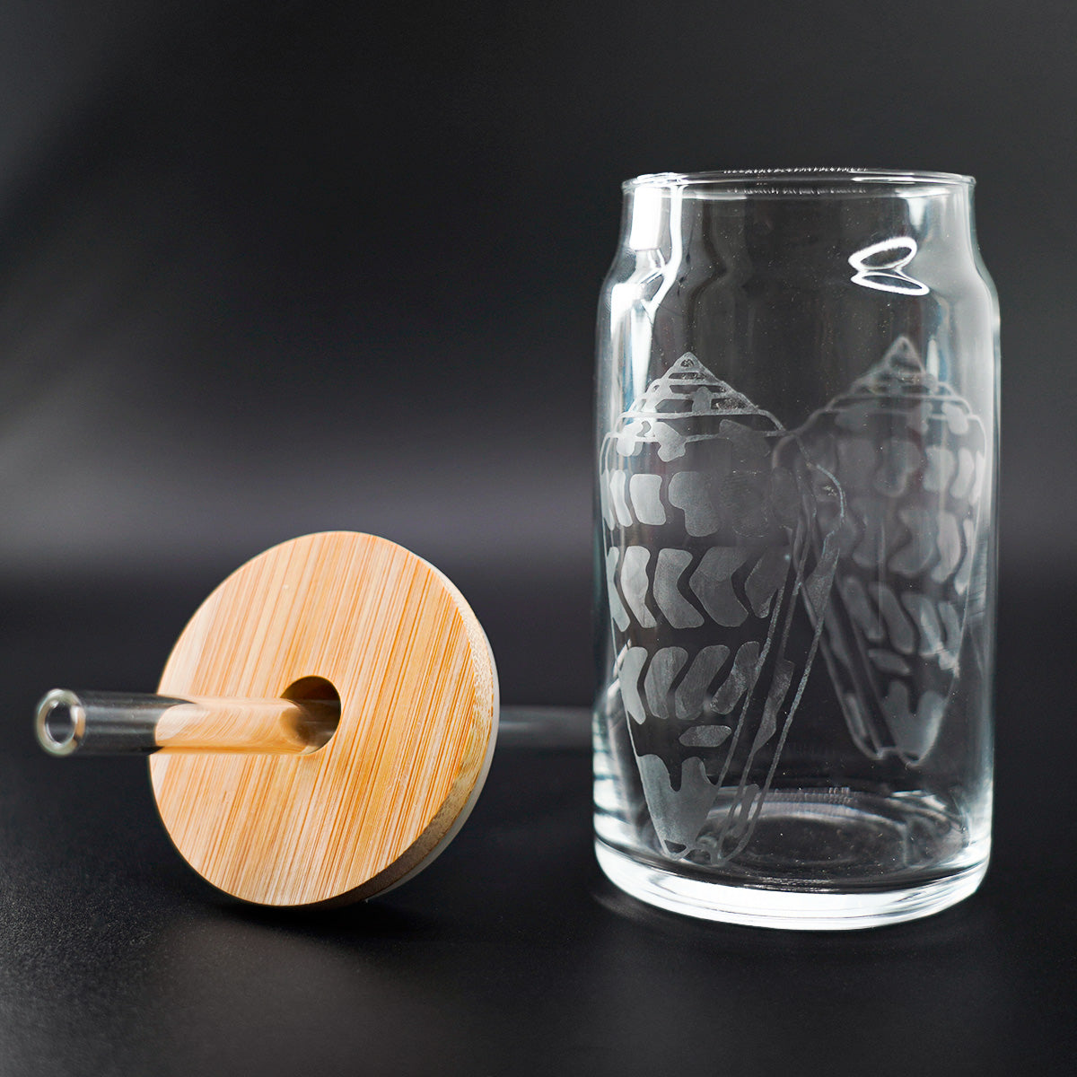 Custom Glass Can Tumbler with Lid & Straw