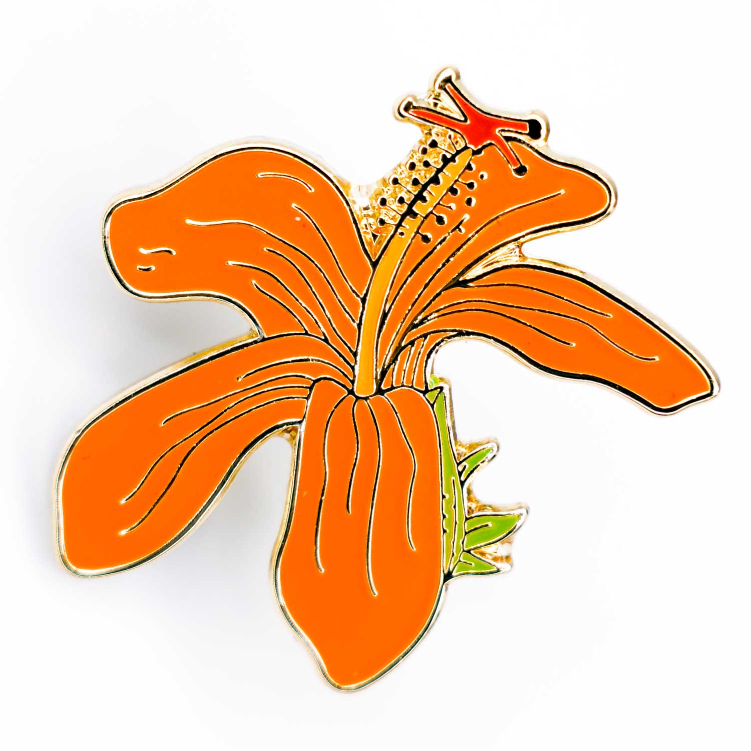 Native Hawaiian Hibiscus Kokiʻo ʻUla ʻUla Gold Enamel Pin
