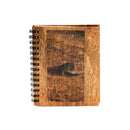 5" Handmade Koa Wood Spiral Mini Notebook - Honu on the Beach