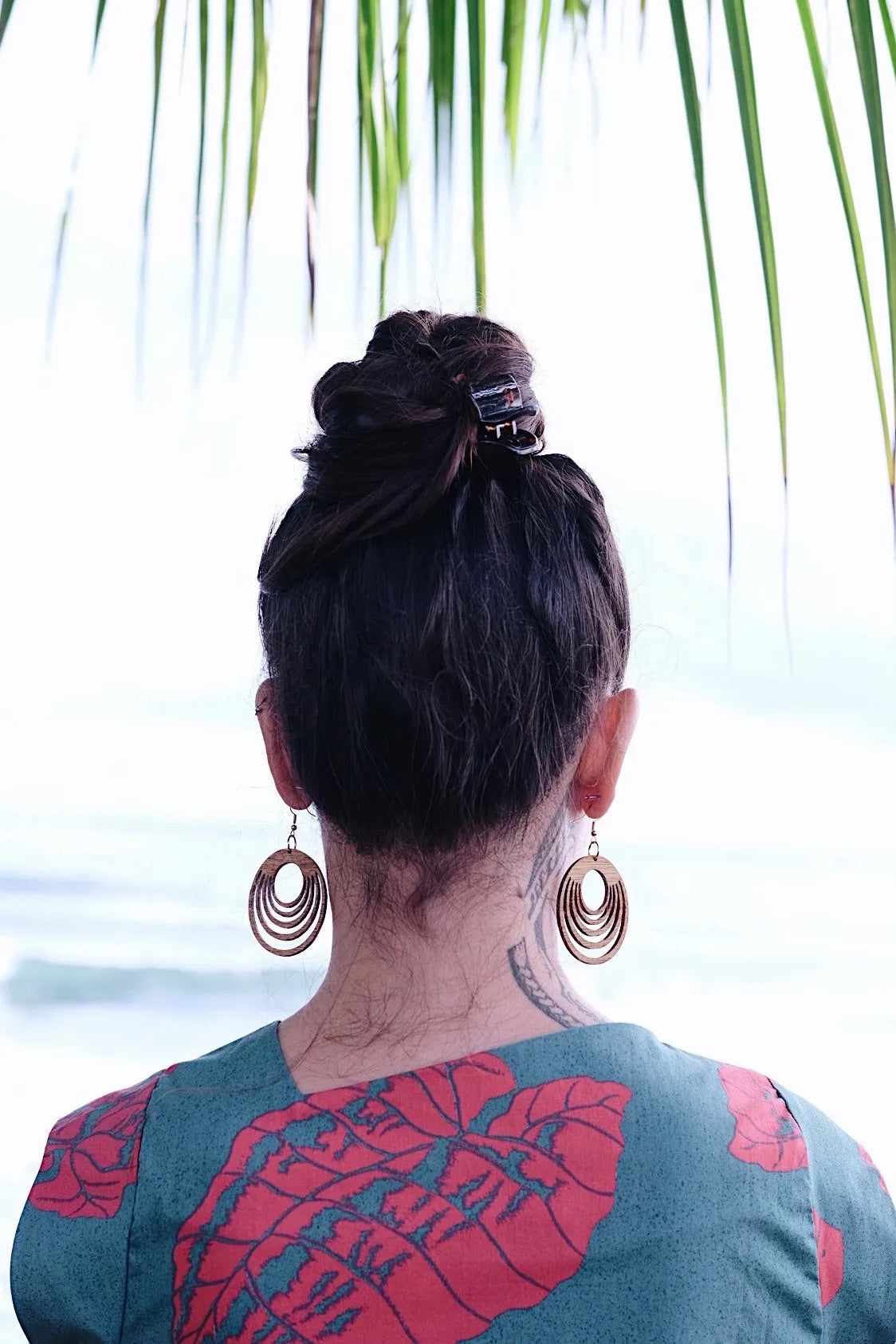 Koa Wood Oval Earrings