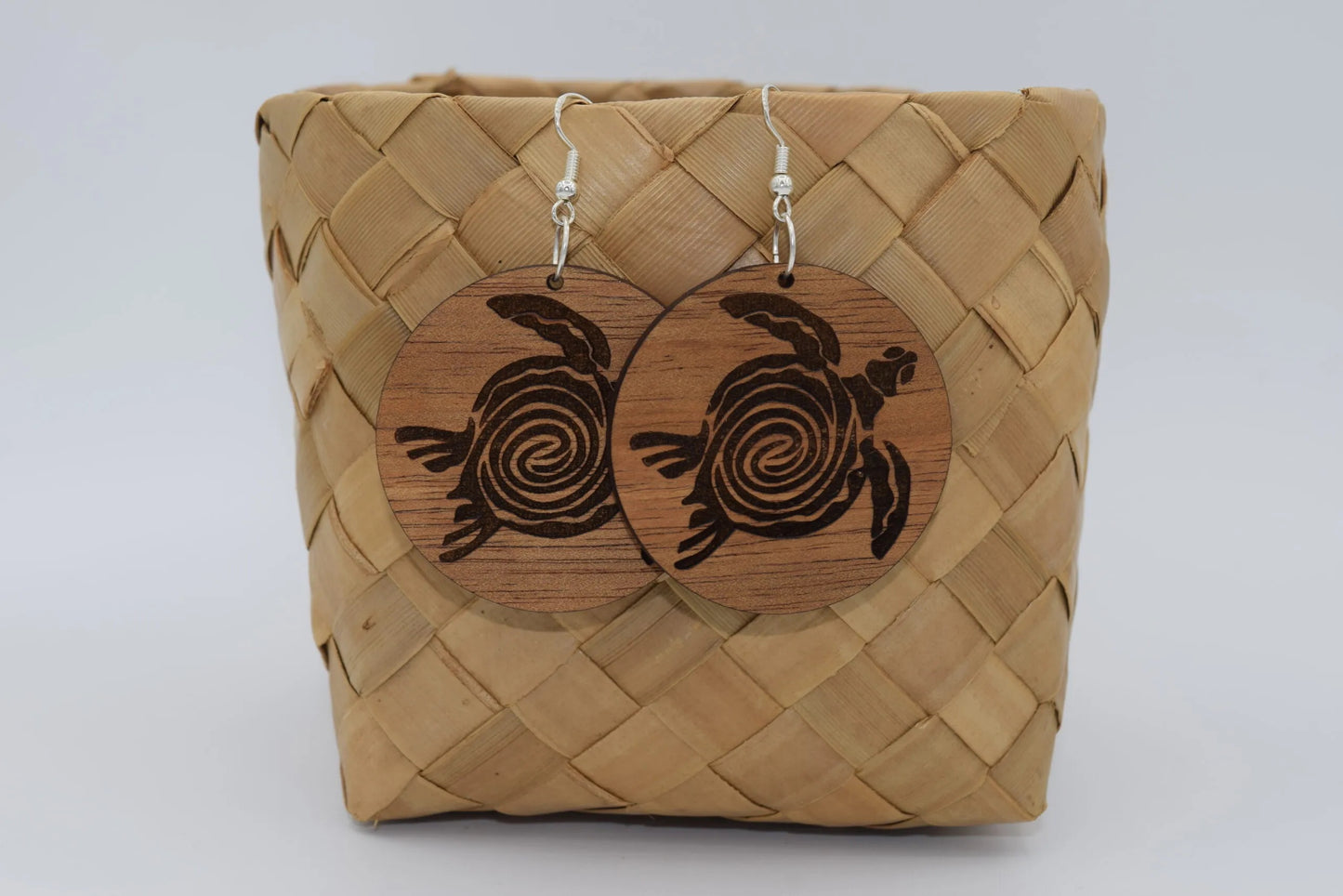 Koa Wood Apo Honu Earrings