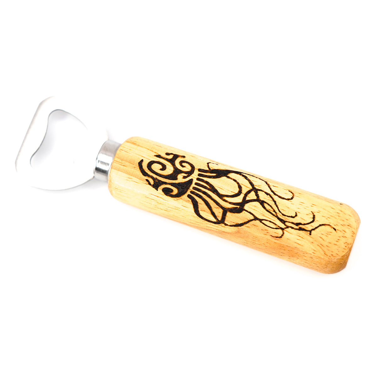 Wood and Stainless Steel Bottle Opener - Jellyfish