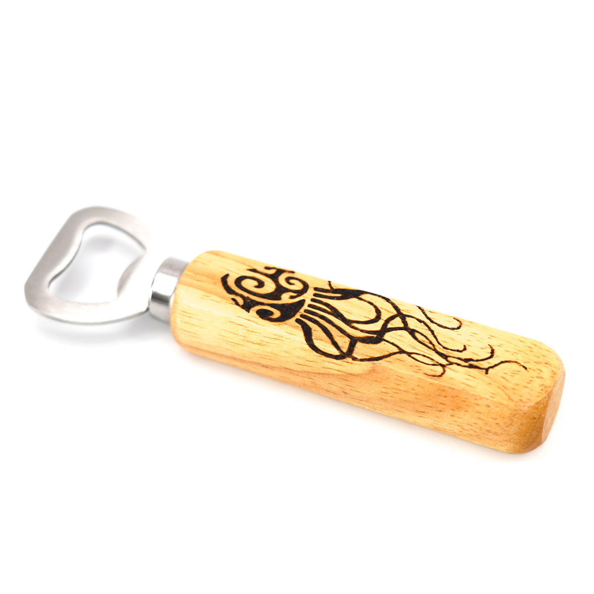 Wood and Stainless Steel Bottle Opener - Jellyfish